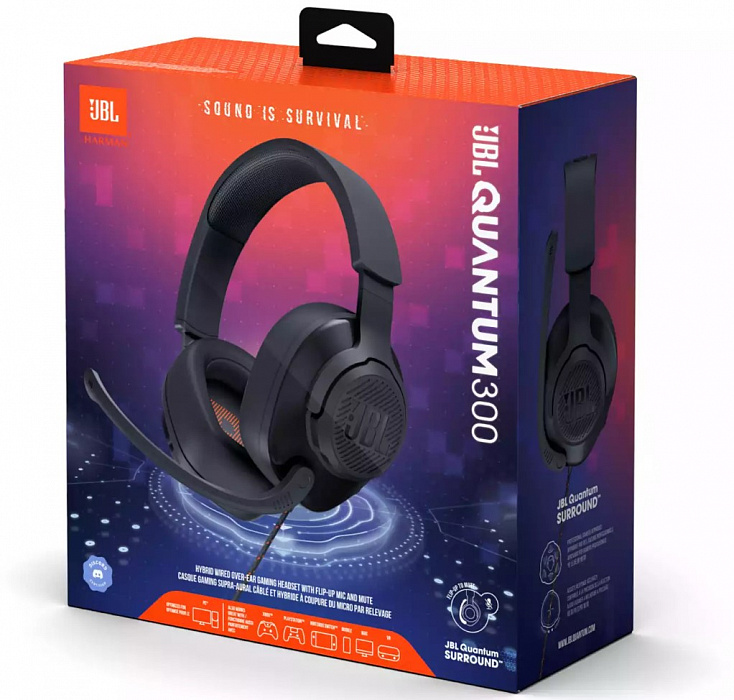 Игровая гарнитура JBL Quantum 300 (Black) купить в интернет-магазине icover