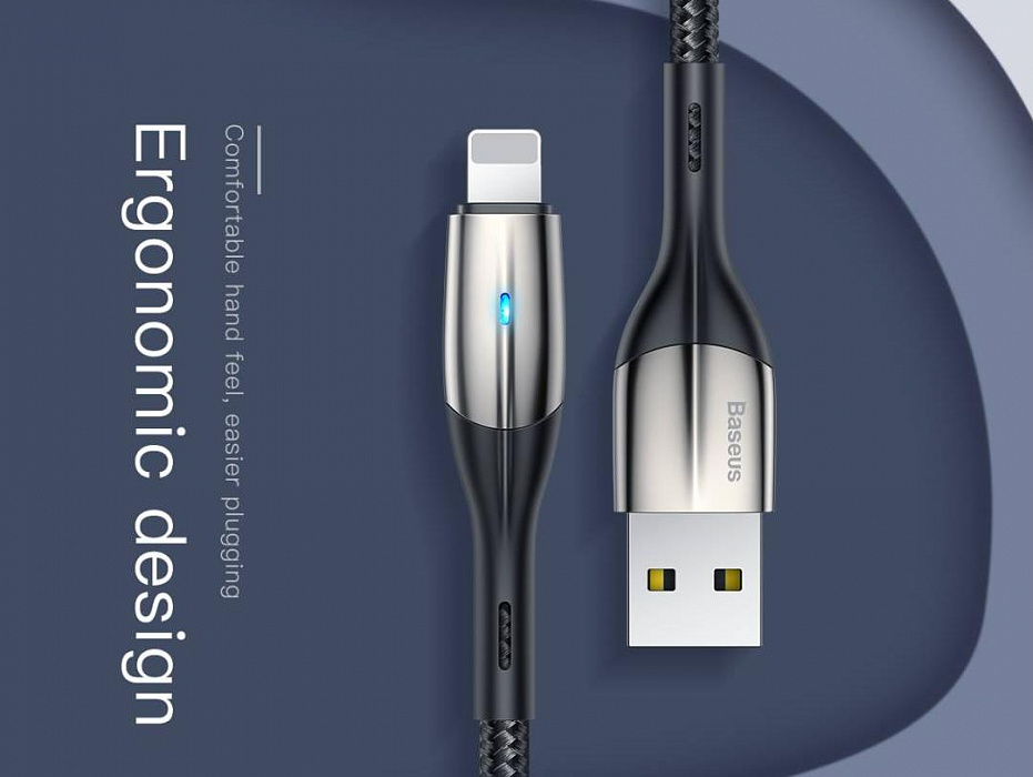 Кабель Baseus Horizontal Data Cable (CALSP-C01) USB/Lightning 2m (Black) купить в интернет-магазине icover