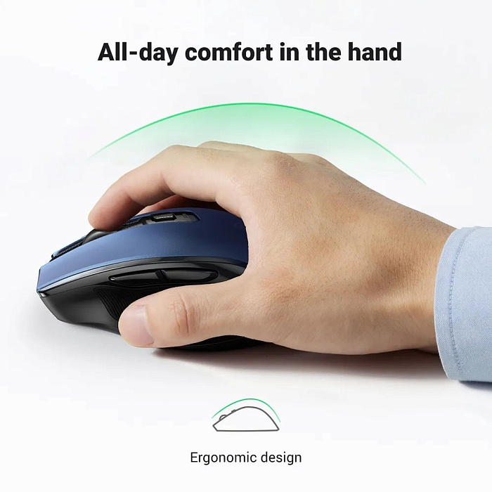 Беспроводная мышь Ugreen MU006 (15064) Ergonomic Wireless Mouse (Blue) купить в интернет-магазине icover