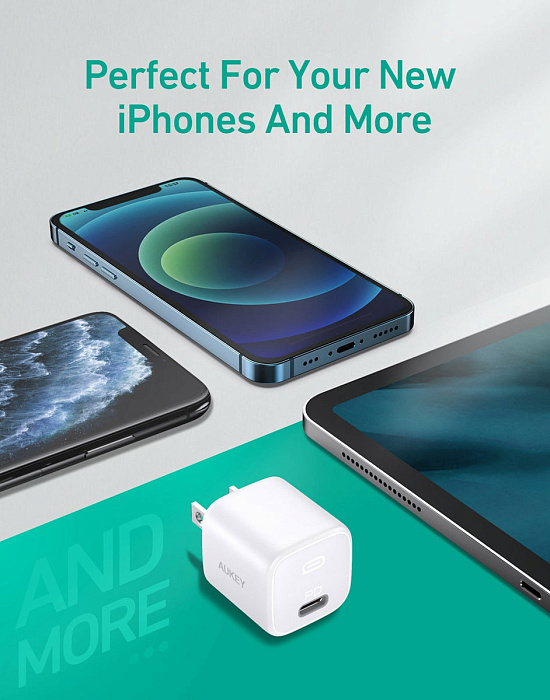 Cетевое зарядное устройство Aukey Omnia Mini 20W PD USB-C PA-B1 (White) купить в интернет-магазине icover
