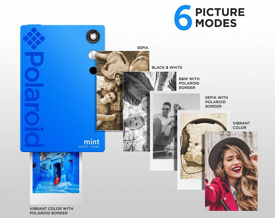 Моментальная фотокамера Polaroid Mint POLSP02BL (Blue) купить в интернет-магазине icover