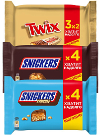Набор МультиПак Twix (3х55г), Snickers Crisper (4х40г), Snickers (4х40g) купить в интернет-магазине icover