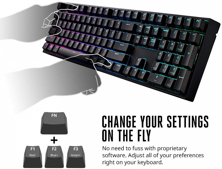 Клавиатура Cooler Master MasterKeys Pro L (SGK-6020-KKCR1-RU) RGB Cherry MX Red (Black) купить в интернет-магазине icover