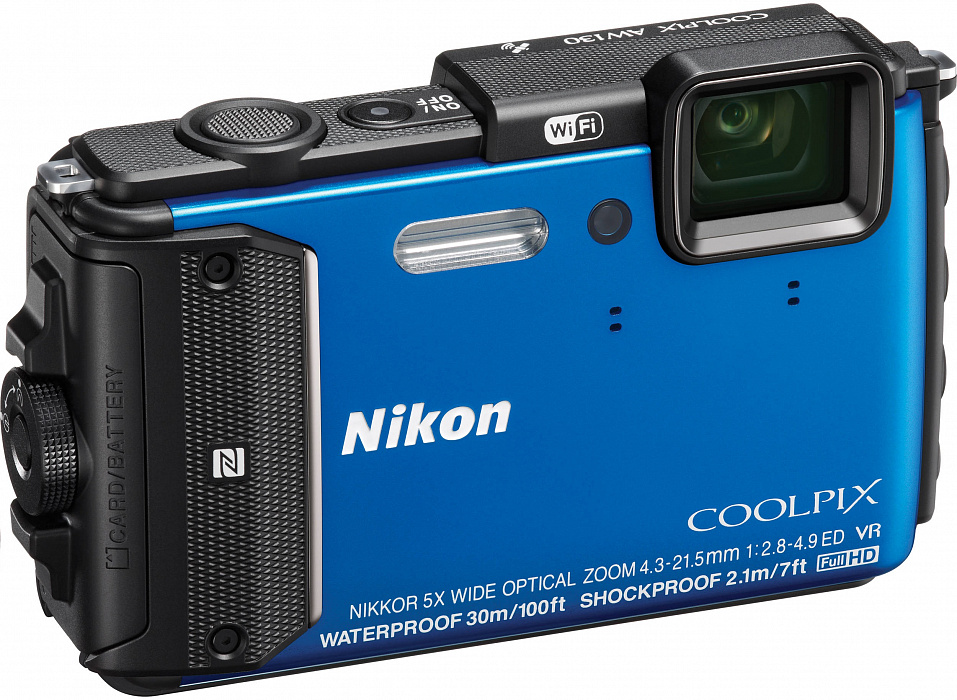 Фотоаппарат Nikon Coolpix AW130 (Blue) купить в интернет-магазине icover