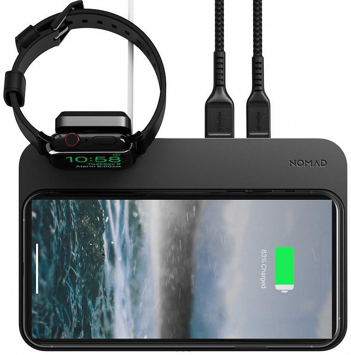 Беспроводное зарядное устройство Nomad Base Station Watch Edition (NM30045AA0) USB-C PD 18W (Black) купить в интернет-магазине icover
