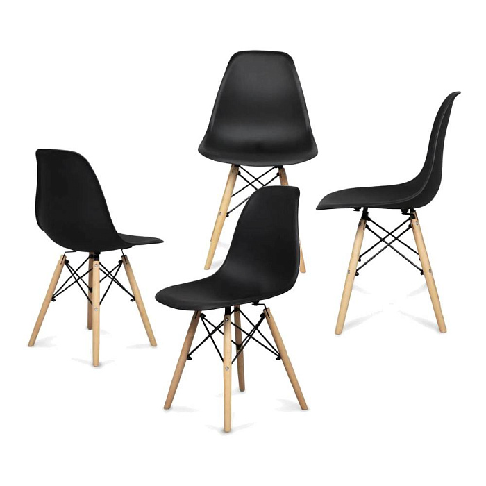 Комплект стульев RIDBERG DSW EAMES 4 шт. (Black) купить в интернет-магазине icover