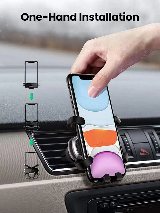 Держатель Ugreen LP228 (80539) Gravity Phone Holder for Car (Black) купить в интернет-магазине icover