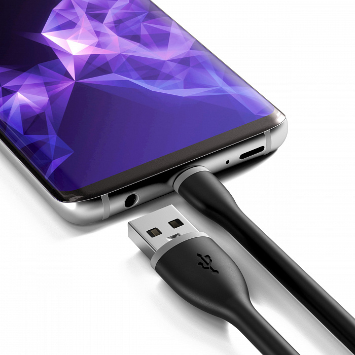 Кабель Satechi Flexible (ST-FCC6B) USB-A to USB-C 15 см (Black) купить в интернет-магазине icover