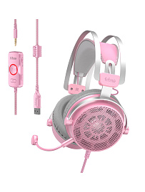 Наушники мониторные Fifine H18V Gaming Headsets (Pink) купить в интернет-магазине icover