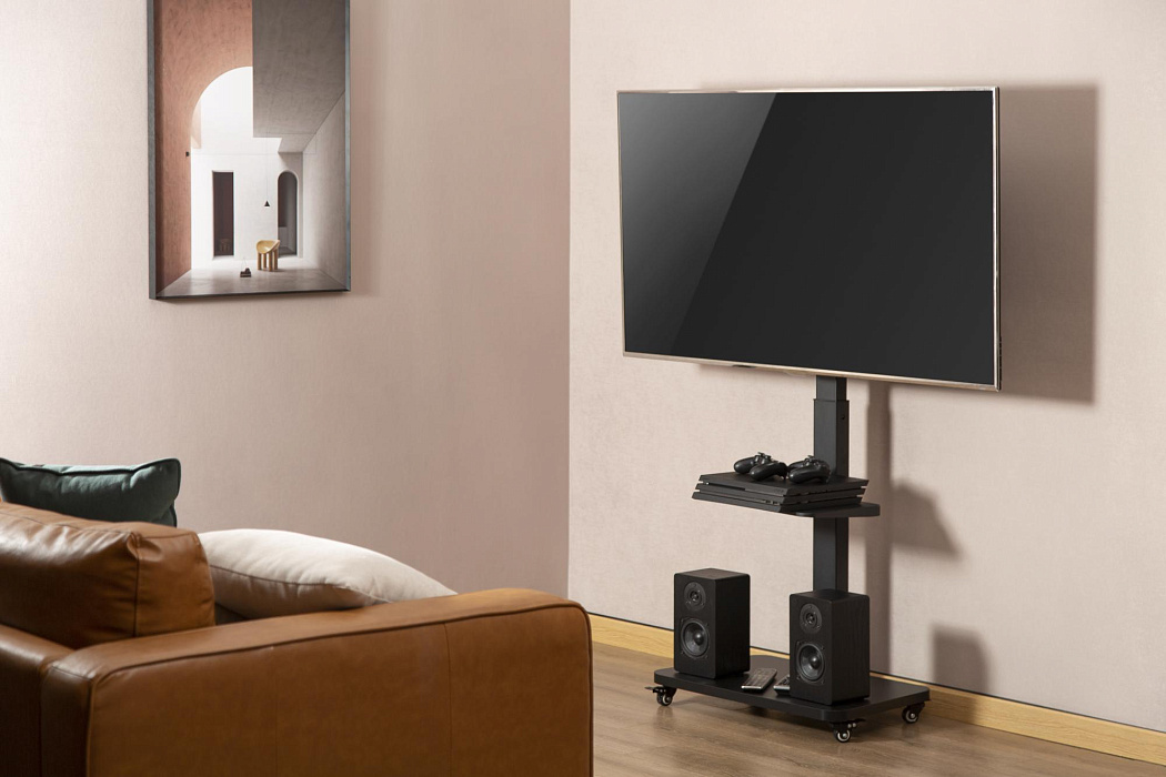 Стойка для телевизора с кронштейном Ridberg FS32-46W (Black) купить в интернет-магазине icover