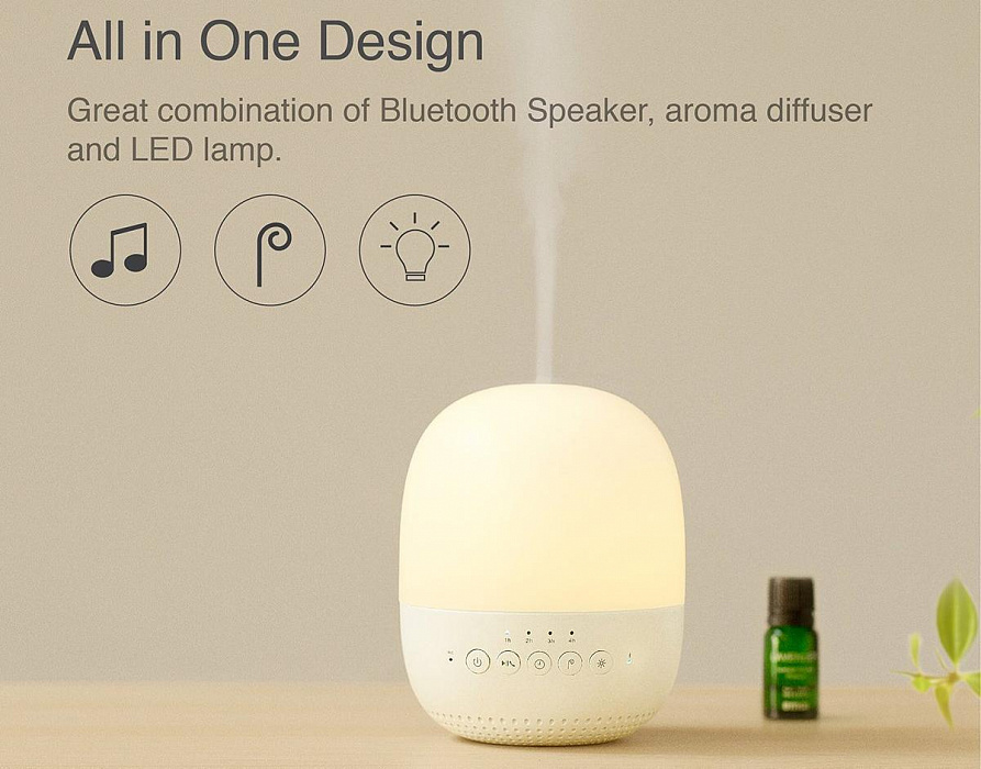 Умный арома-диффузор Emoi Aroma Diffuser Lamp Speaker H0035 (White) купить в интернет-магазине icover