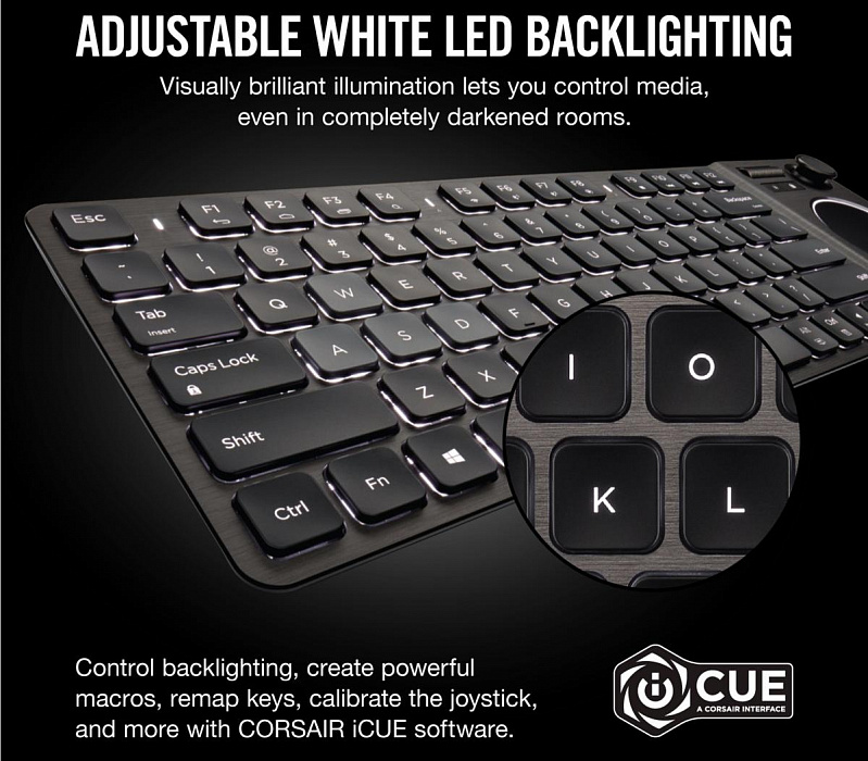 Беспроводная клавиатура Corsair K83 CH-9268046-RU (Grey) купить в интернет-магазине icover