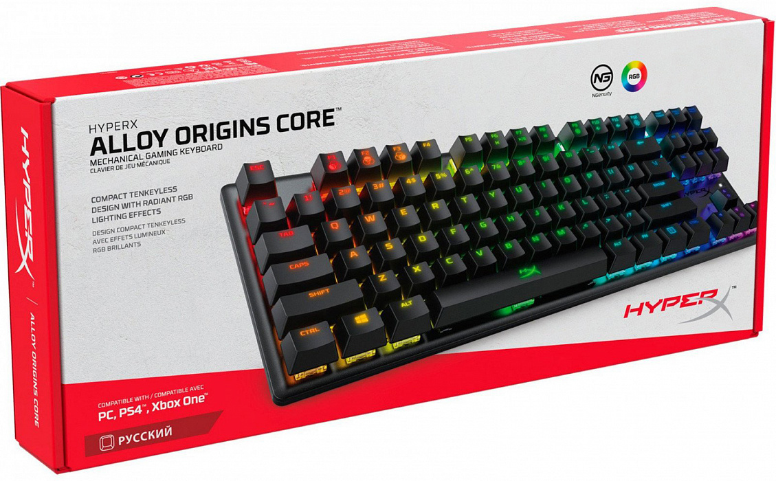 Игровая клавиатура HyperX Alloy Origins Core Blue switches USB RGB (HX-KB7BLX-RU) купить в интернет-магазине icover