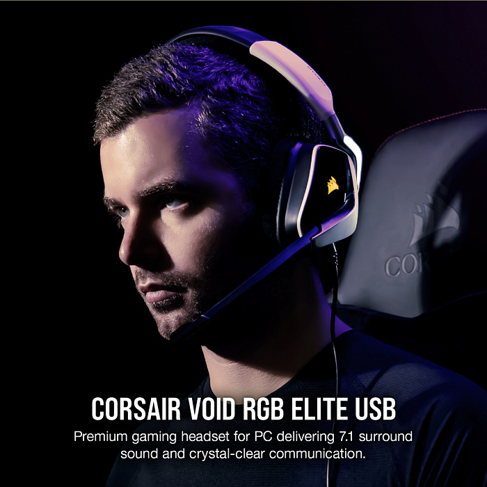 Игровая гарнитура Corsair Gaming VOID RGB Elite CA-9011204-EU (White) купить в интернет-магазине icover