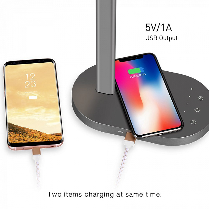 Лампа с беспроводной зарядкой Momax LED Desk Lamp with Wireless Charging Pad (Silver) купить в интернет-магазине icover