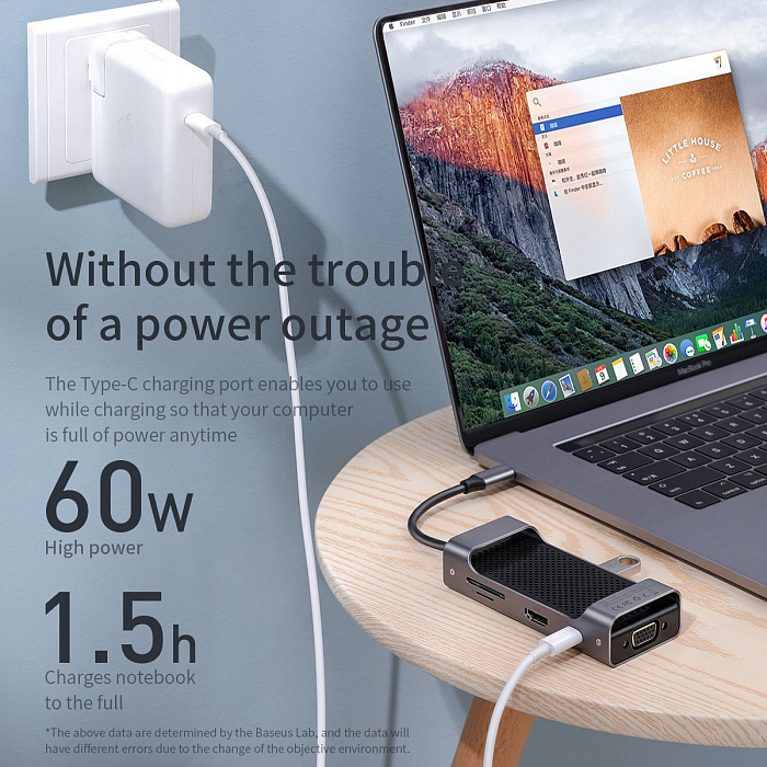 USB-концентратор Baseus Square Desk VGA CATXF-A0G (Deep Grey) купить в интернет-магазине icover