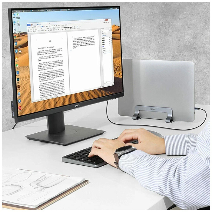 Подставка для ноутбука Ugreen LP258 (20471) Vertical Laptop Stand (Silver) купить в интернет-магазине icover