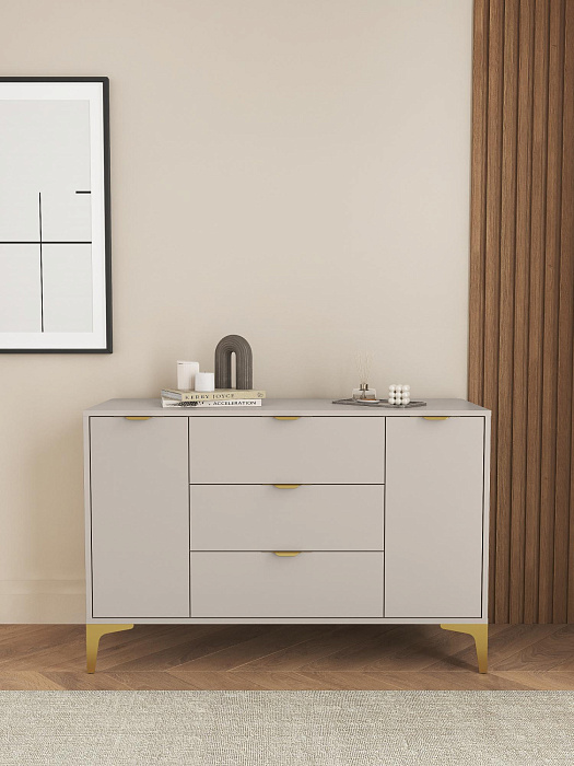Комод Ridberg OKAYAMA 2Д/3Я (Cashmire/Gold) купить в интернет-магазине icover