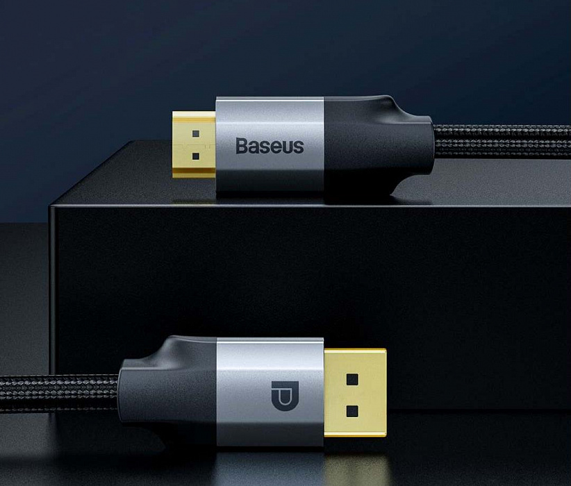 Кабель Baseus Enjoyment Series (CAKSX-I0G) DisplayPort/HDMI 2m (Dark Grey) купить в интернет-магазине icover