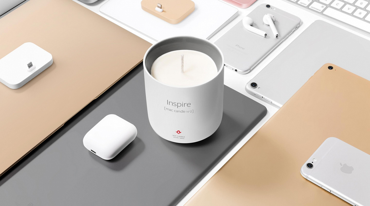 Ароматизированная свеча Twelve South Inspire Mac Candle с запахом нового MacBook (24-1616) купить в интернет-магазине icover