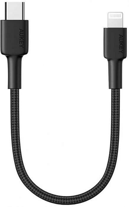 Кабель для iPod, iPhone, iPad Aukey Braided Nylon (CB-CL12) USB-C to Lightning 18cm (Black) купить в интернет-магазине icover