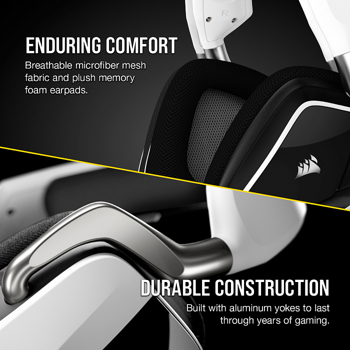 Беспроводная игровая гарнитура Corsair Gaming VOID RGB Elite CA-9011202-EU (White) купить в интернет-магазине icover