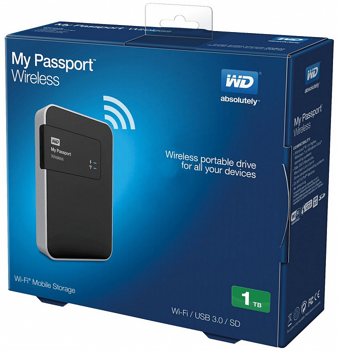 Western Digital My Passport Wireless 1TB (WDBK8Z0010BBK) - внешний жесткий диск (Black) купить в интернет-магазине icover