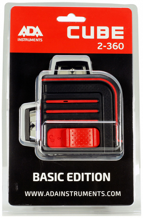 Построитель лазерных плоскостей ADA Cube 2-360 Basic Edition А00447 (Black/Red) купить в интернет-магазине icover