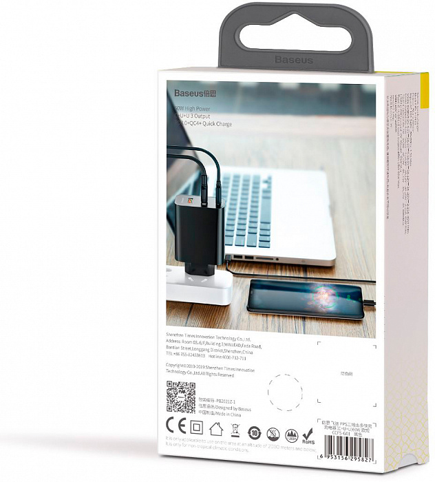 Сетевое зарядное устройство Baseus Speed PPS Quick Charger Type C CCFS-G01 (Black) купить в интернет-магазине icover