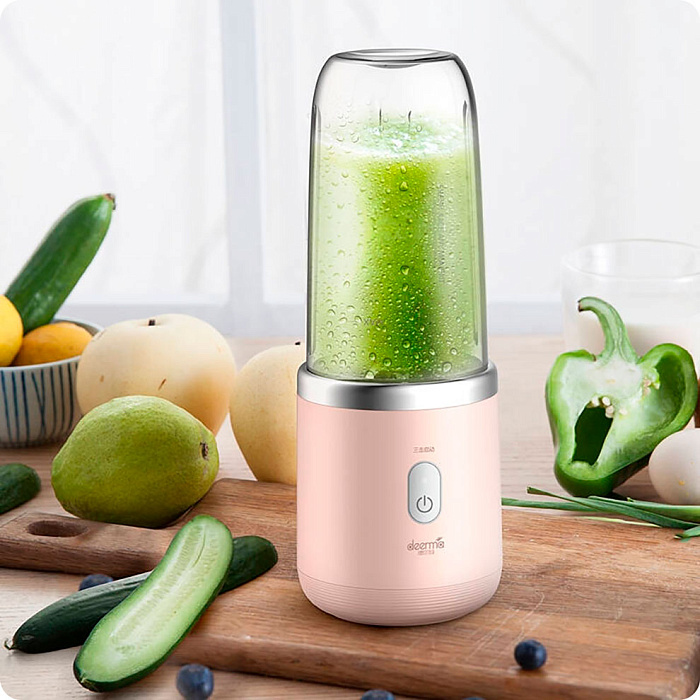 Портативный блендер Deerma Mini Juice Blender DEM-NU05 (Pink) купить в интернет-магазине icover
