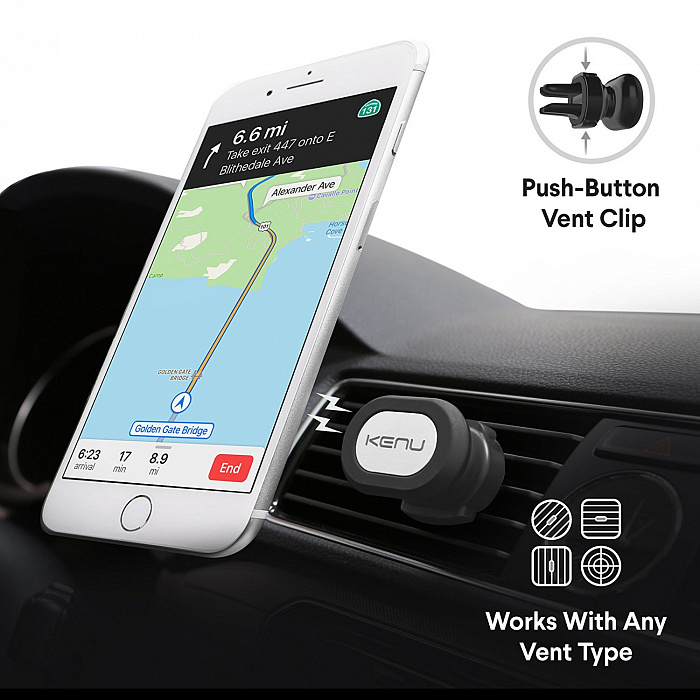 Автомобильный держатель Kenu Airframe Magnetic Car Vent Mount (Black) купить в интернет-магазине icover