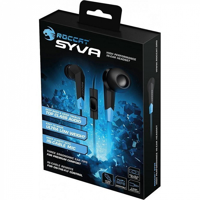 Roccat Syva (ROC-14-100) - проводная гарнитура (Black/Blue) купить в интернет-магазине icover