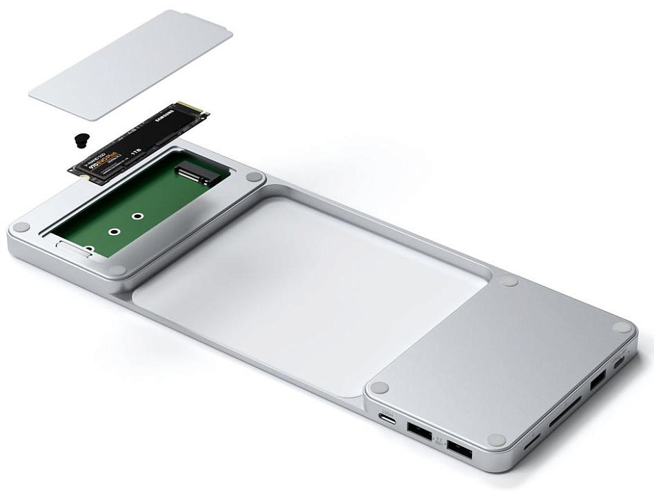 Док-станция Satechi USB-C Slim Dock для iMac 24" (Silver) купить в интернет-магазине icover