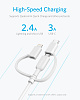 Кабель для iPod, iPhone, iPad Anker Powerline II Lightning/USB-C/microUSB 0.9 m A8436 (White) купить в интернет-магазине icover