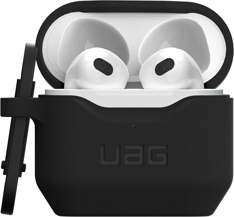 Чехол с карабином UAG Standard Issue Silicone_001 Case для AirPods 3 (Black) купить в интернет-магазине icover