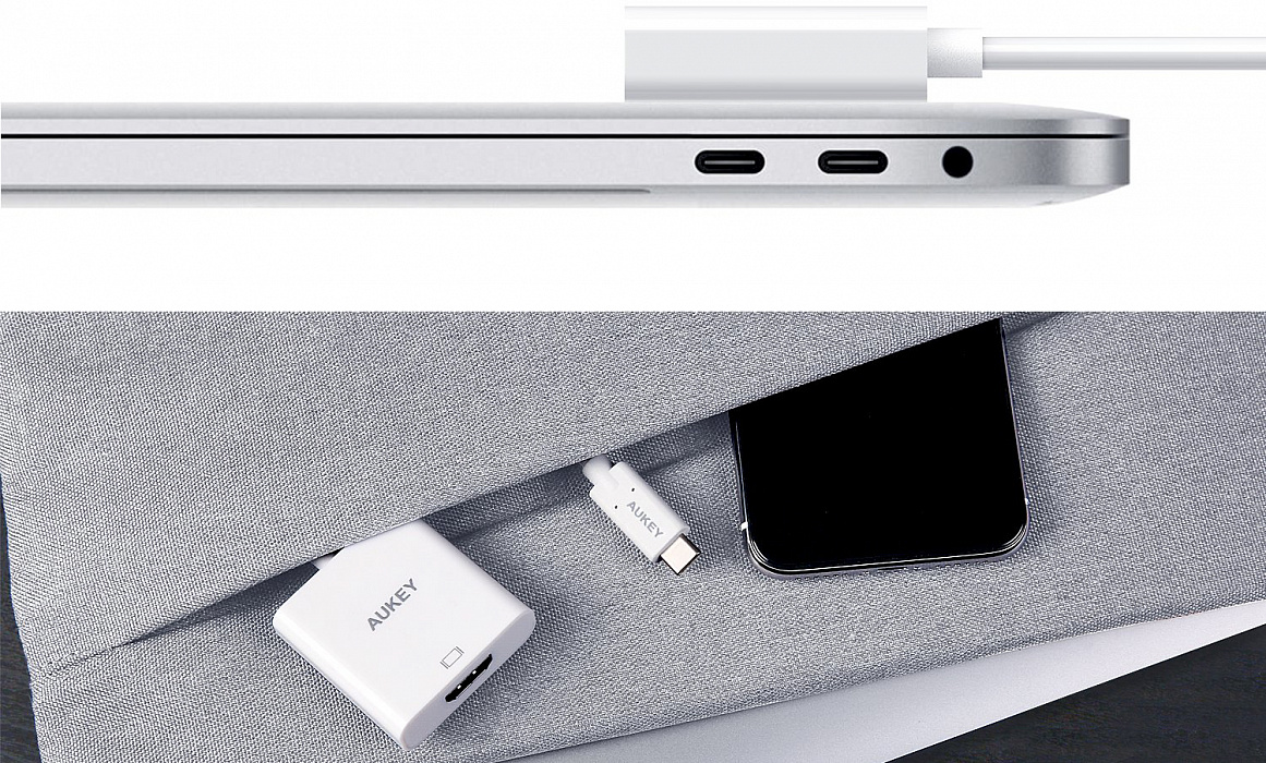 Адаптер Aukey CB-C01 USB-C 3.1 to HDMI (White) купить в интернет-магазине icover