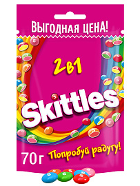 Конфеты Skittles 2 в 1 (3 x 70 г.) купить в интернет-магазине icover