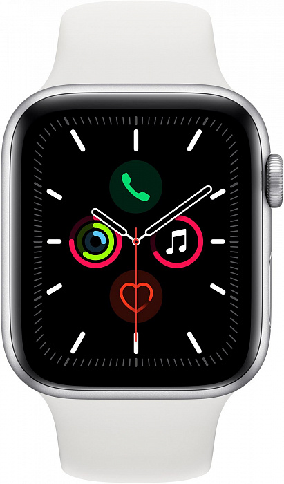 Умные часы Apple Watch Series 5 44mm Sport Band MWVD2RU/A (Silver/White) купить в интернет-магазине icover