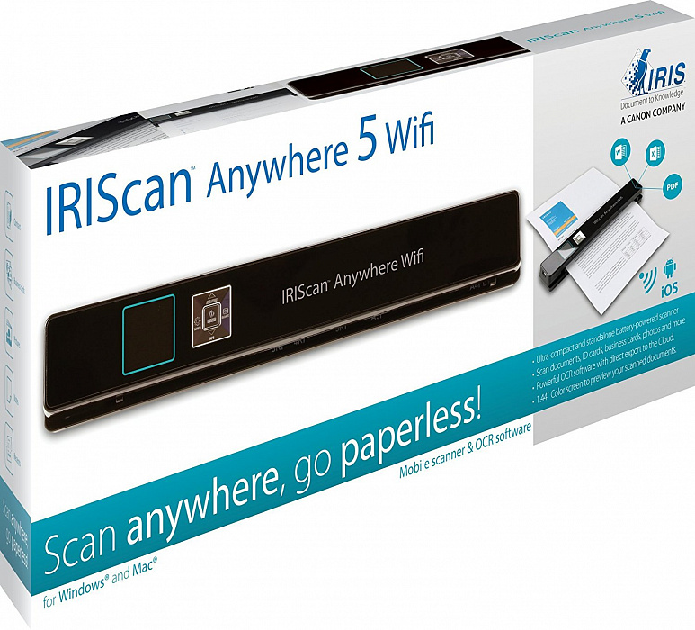 Мобильный сканер I.R.I.S. IRIScan Anywhere 5 WiFi (Black) купить в интернет-магазине icover
