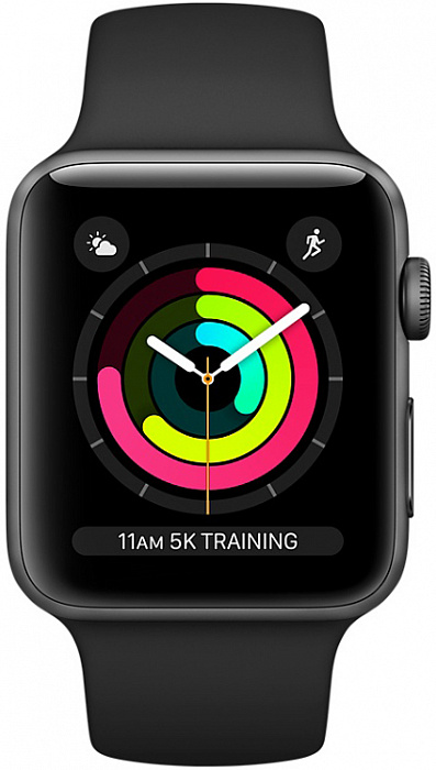 Умные часы Apple Watch Series 3 42 mm (Space Gray Aluminum/Black Sport Band) купить в интернет-магазине icover