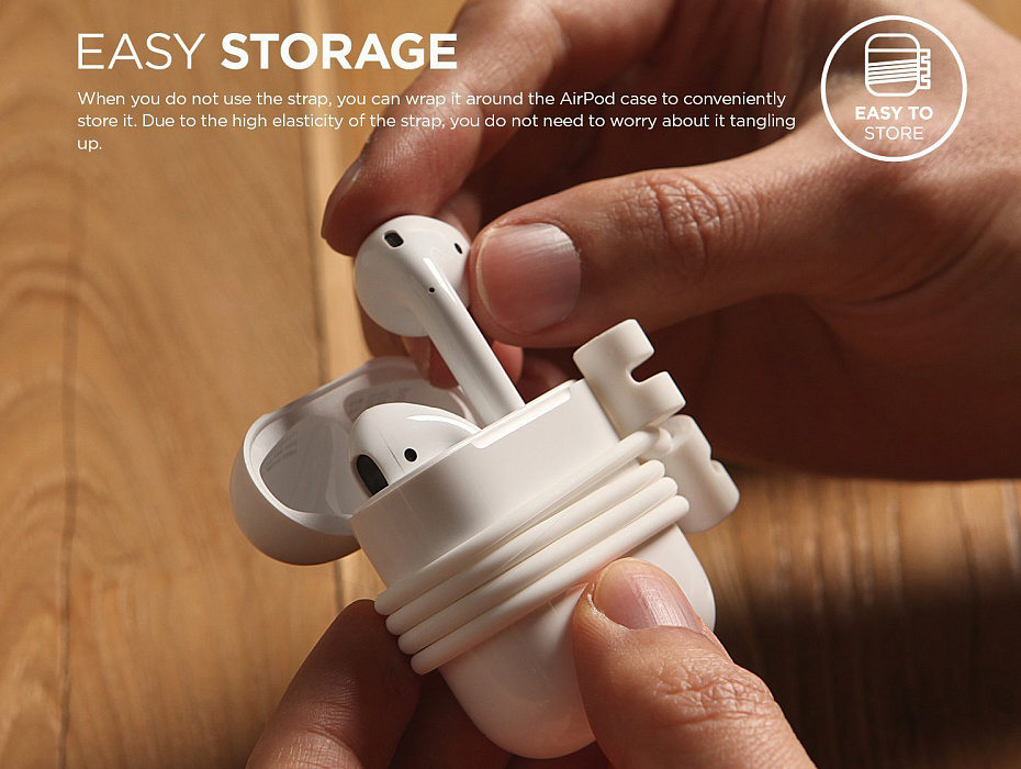 Держатель Elago Strap (ESTR-AP-JIN) для AirPods (Jean Indigo) купить в интернет-магазине icover