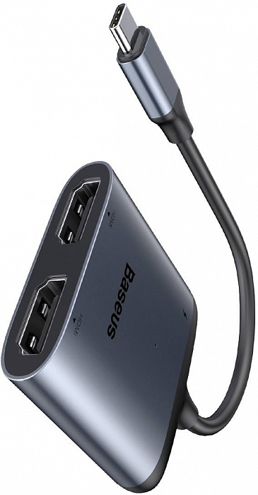 Переходник Baseus Enjoy HUB USB Type-C - HDMI 2x PD HD - USB Type-C (CAHUB-I0G) (Deep Grey) купить в интернет-магазине icover