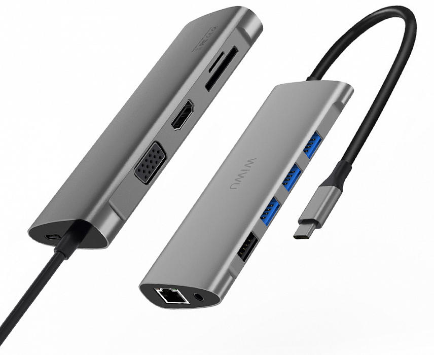 USB-концентратор Wiwu Alpha 11-in-1 USB-C (Grey) купить в интернет-магазине icover