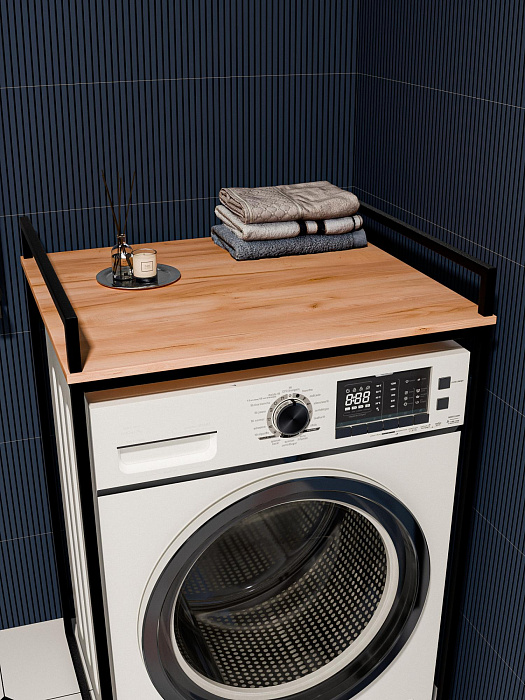 Стеллаж лофт для стиральной и сушильной машины RIDBERG CHICO (Oak/Black) купить в интернет-магазине icover