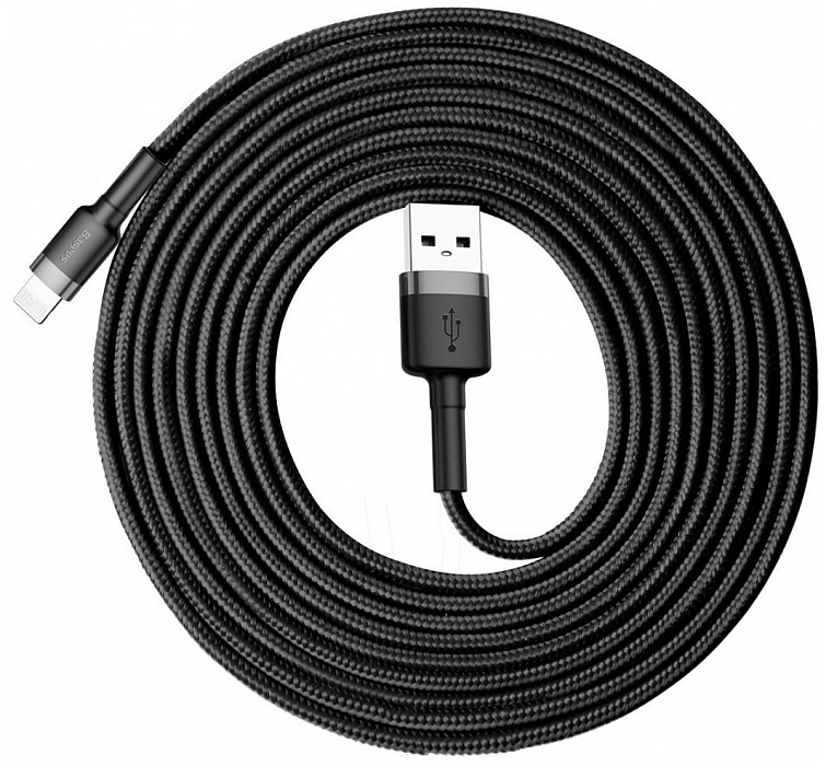 Кабель Baseus Cafule (CALKLF-RG1) USB/Lightning 3m (Grey/Black) купить в интернет-магазине icover