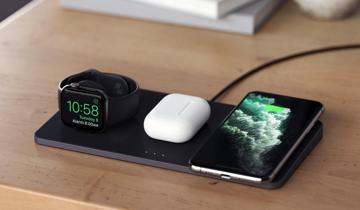 Беспроводное зарядное устройство Satechi Trio Wireless Charging Pad ST-X3TWCPM (Black) купить в интернет-магазине icover