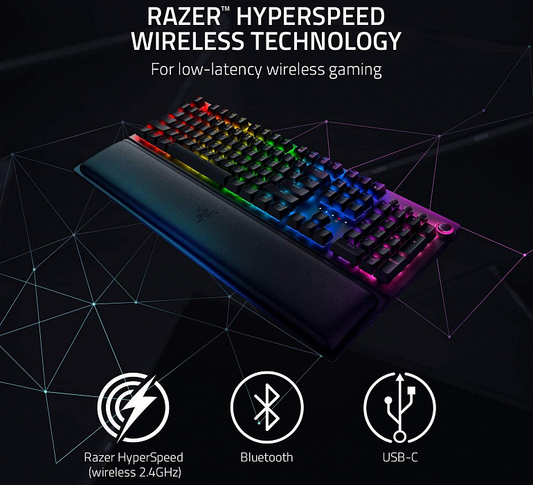 Игровая клавиатура Razer BlackWidow V3 Pro Green Switch Russian Layout (RZ03-03530800-R3R1) купить в интернет-магазине icover