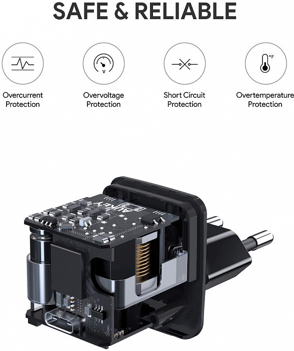 Сетевое зарядное устройство Aukey Wall Charger PD USB-C PA-Y18 (Black) купить в интернет-магазине icover