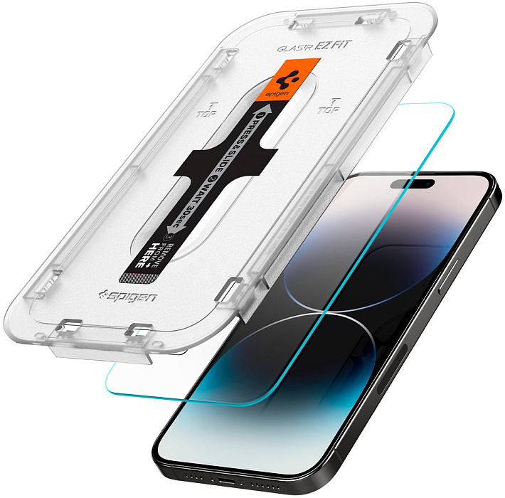 Защитное стекло Spigen Glas.tR EZ Fit 2 Pack (AGL05214) для iPhone 14 Pro (Transparency) купить в интернет-магазине icover