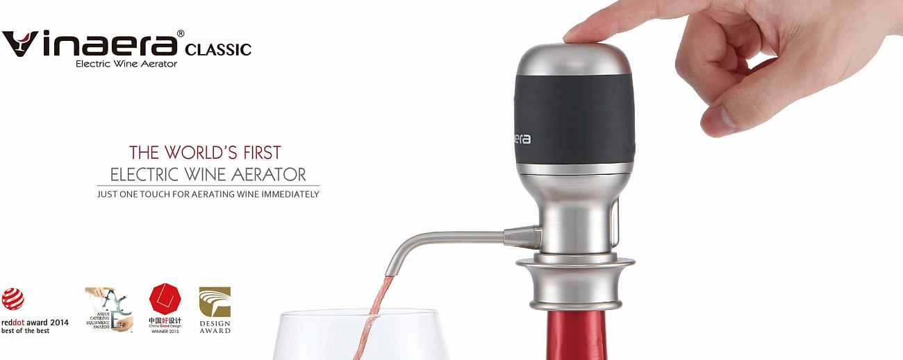 Аэратор для вина Vinaera Classic Electric Wine Aerator MV62 (Silver) купить в интернет-магазине icover